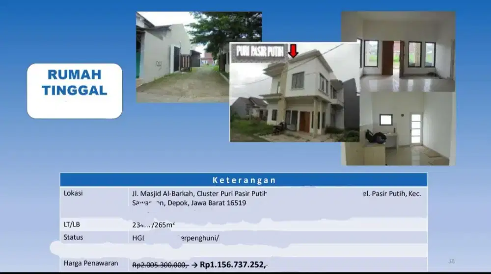 Dijual Rumah 2 Lantai Siap Huni Cluster Puri Pasir PutihSawangan Depok