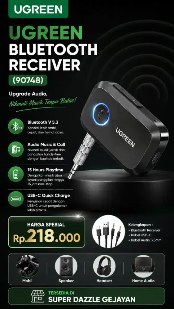 UGREEN BLUETOOTH RECEIVER (90748)