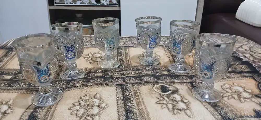 Gelas cristal wine/ presed glas vintage