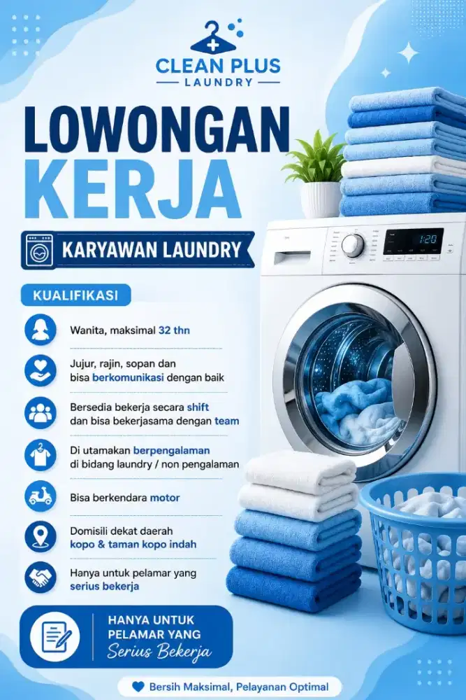Lowongan kerja karyawan laundry