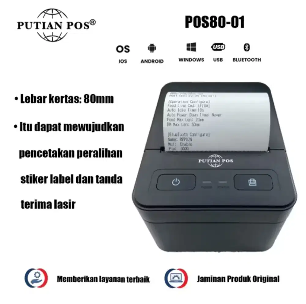 Dijual Cepat Printer Struk USB Bluetooth termal 80mm