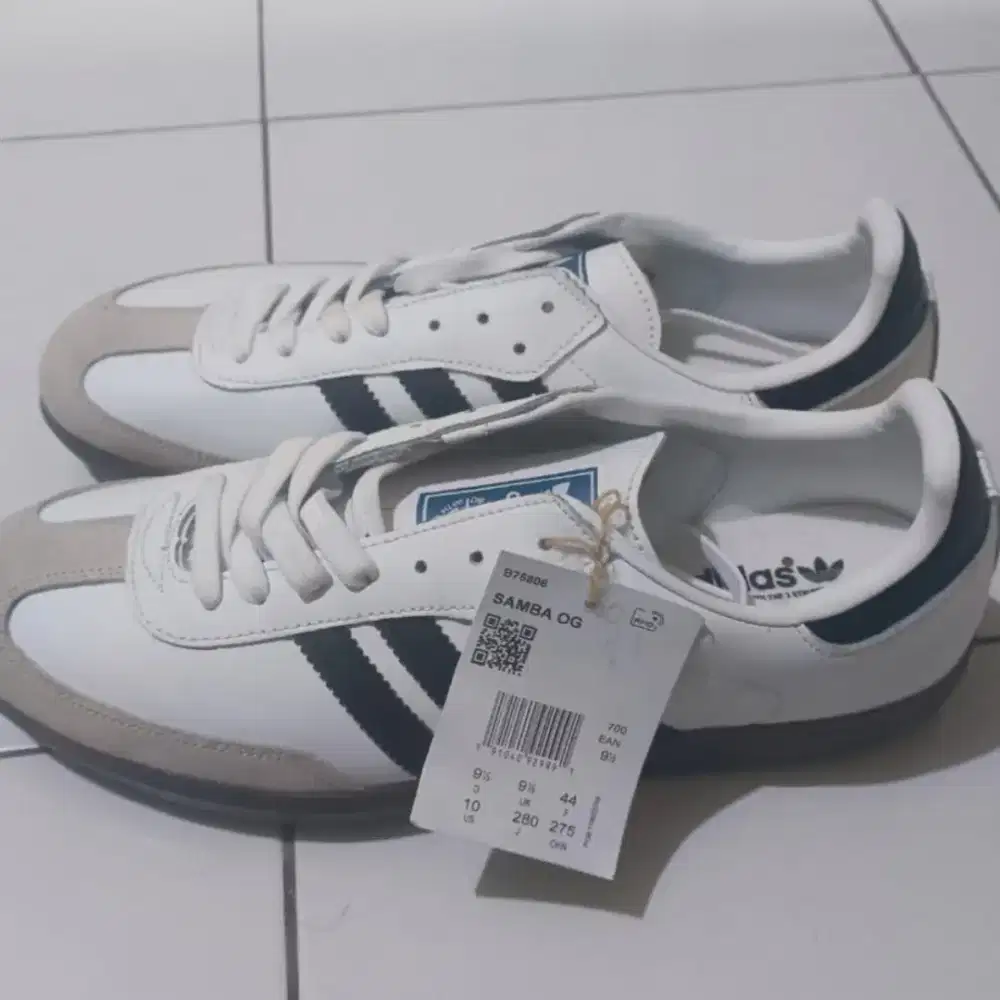 Sepatu Sneakers Adidas Samba OG White Black Gum Premium