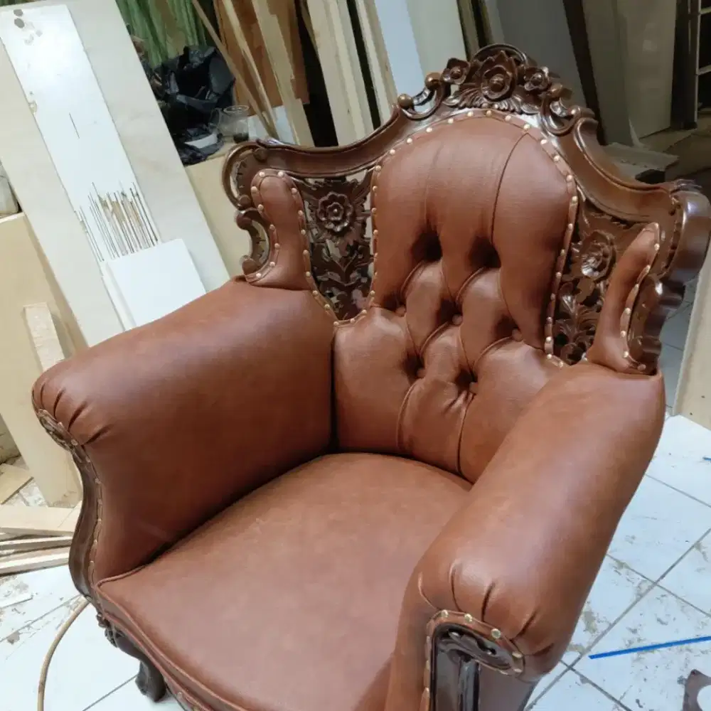 DIJUAL CEPAT SOFA TAMU JATI UKIR KLASIK