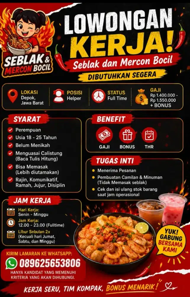 Loker di kedai seblak