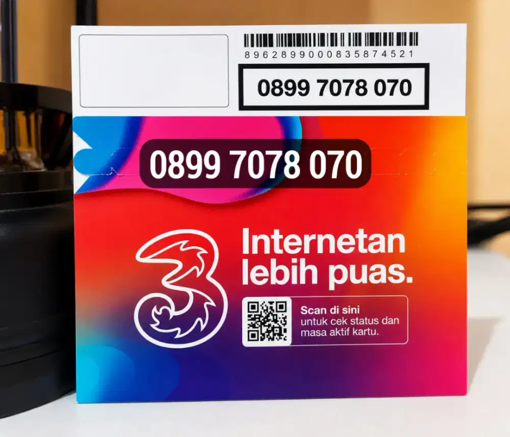 Kartu Tri 11 Digit Nomor Cantik Kuota 3 GB