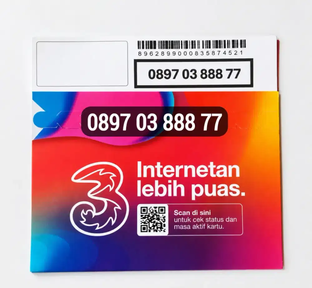 Kartu Tri 11 Digit No Cantik Kuota 3 GB