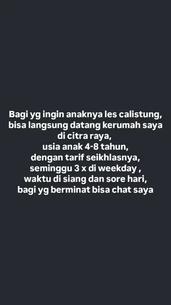 Guru les privat tarif seikhlasnya seminggu 3 x pertemuan