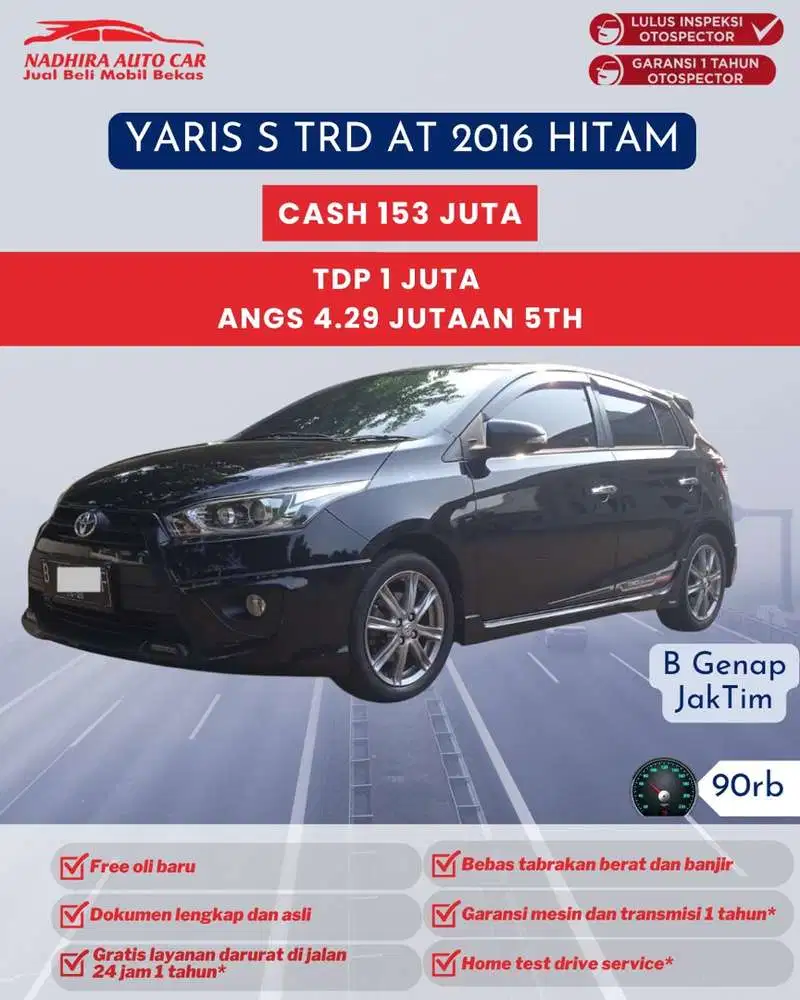 TDP 1 Juta Yaris S TRD AT 2016 Hitam