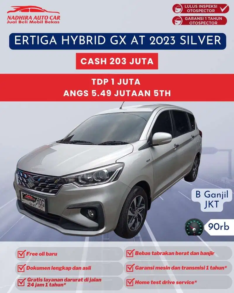 TDP 1 Juta Ertiga GX Hybrid AT 2023 Silver