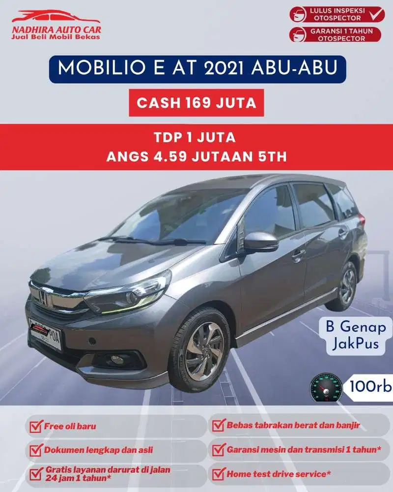 TDP 1 Juta Mobilio E AT 2021 Abu-abu