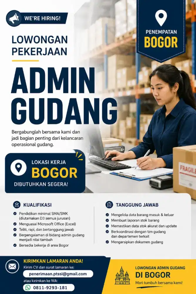Lowongan Kerja Admin Gudang
