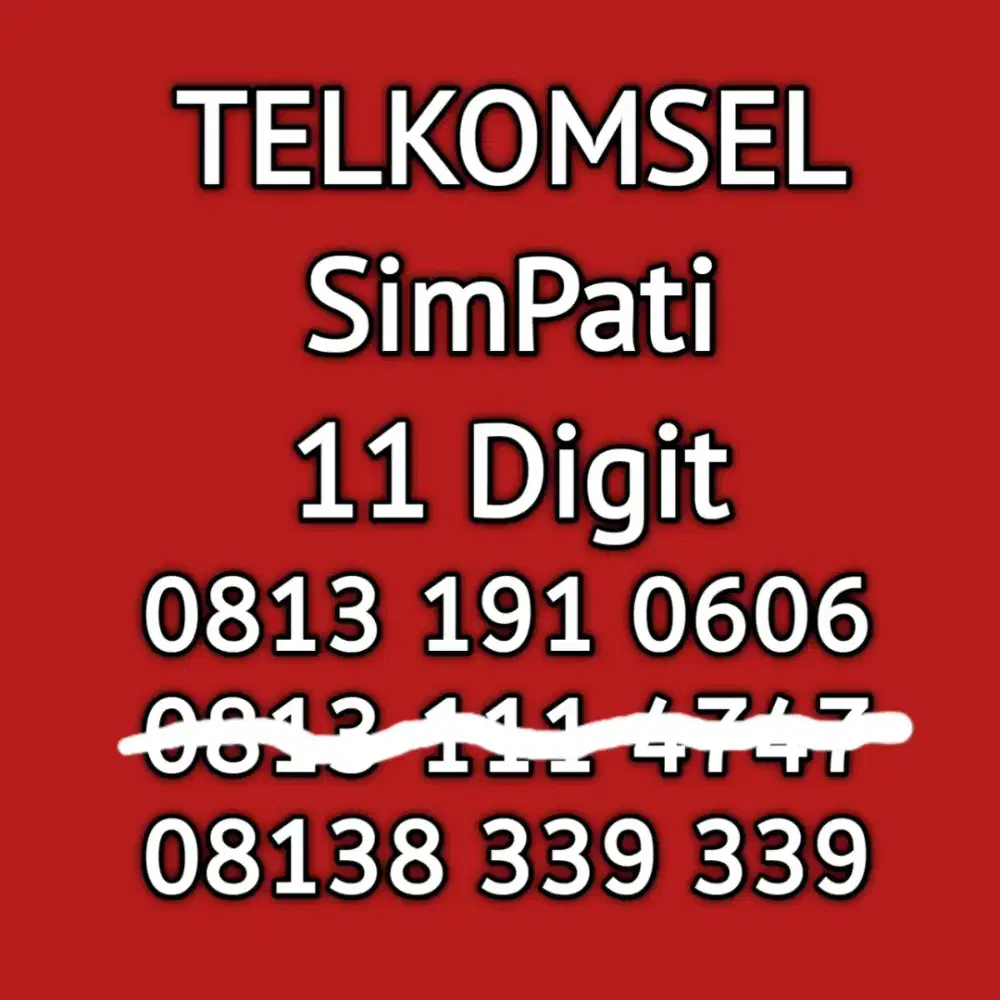nomor cantik telkomsel simpati 11 digit angka cantik