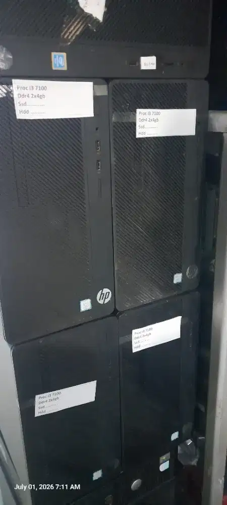 Pc hp mini tower ci3 gen 7 ssd 128gb