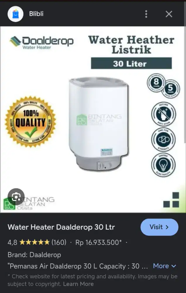 Water heater daalderop 30 L