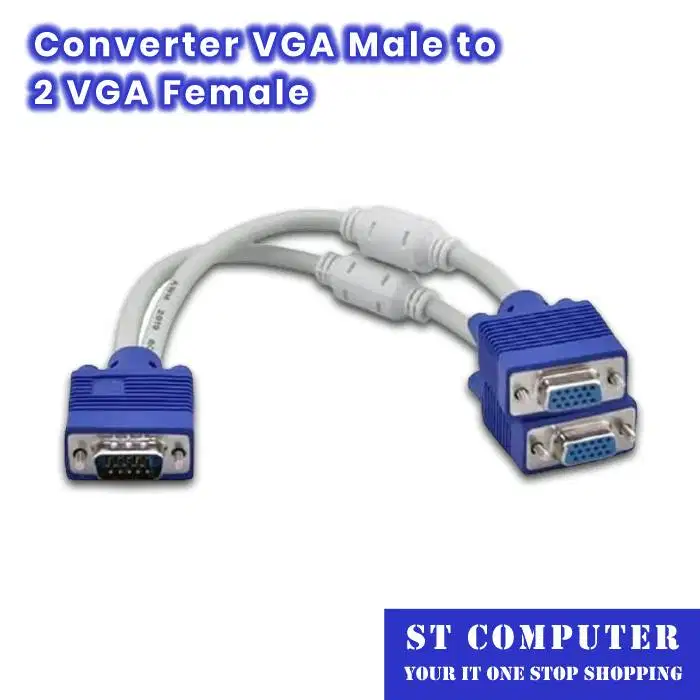 Converter VGA Male to 2 VGA Female
