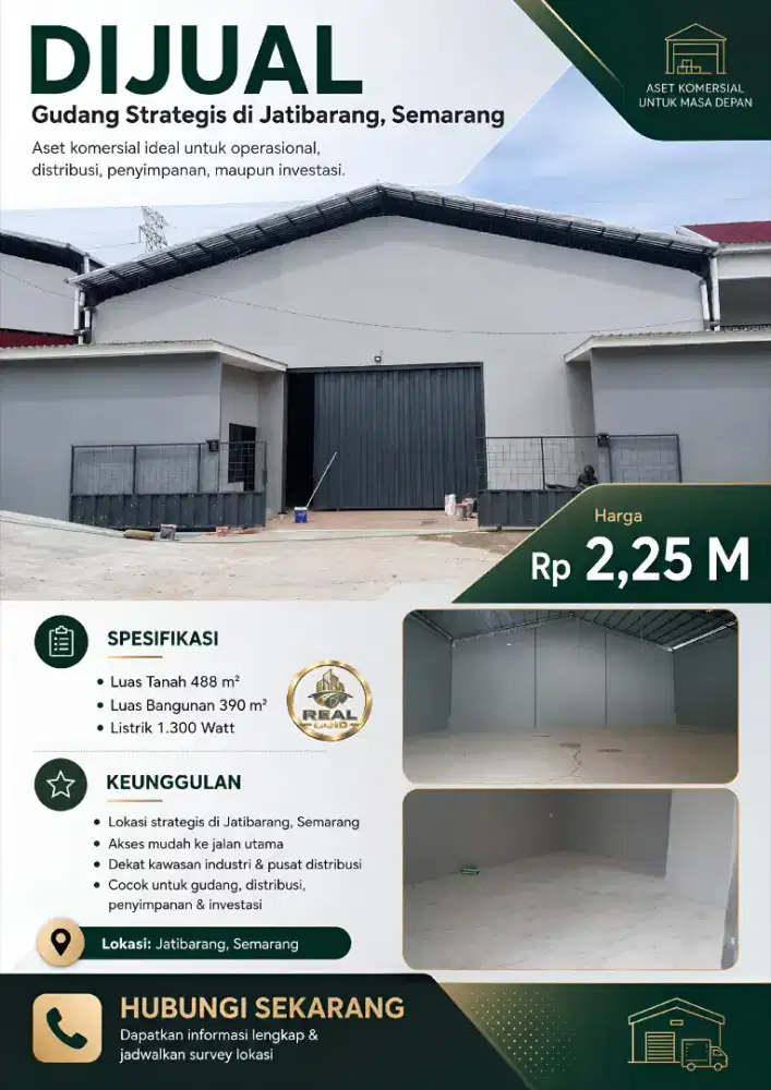 DIJUAL GUDANG STRATEGIS
  Jatibarang, Semarang