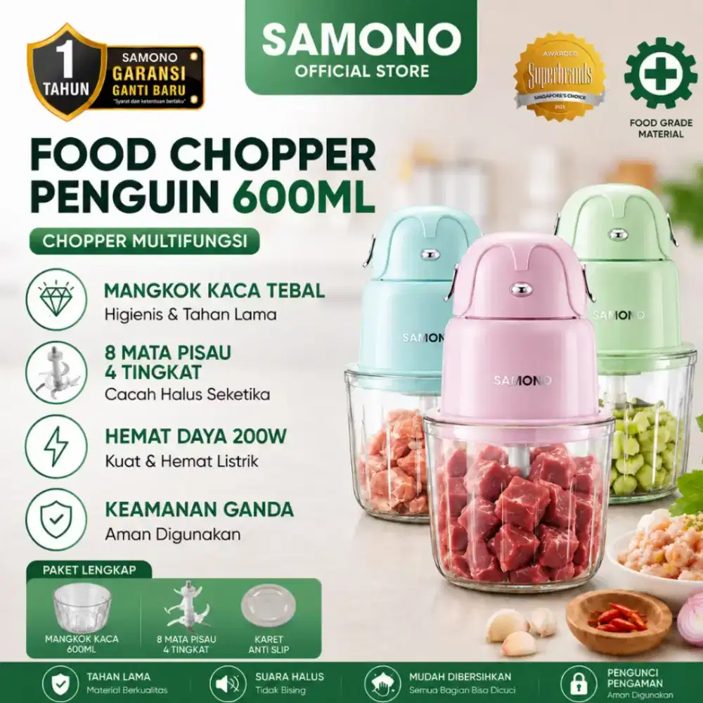 SAMONO Food Chopper 600ml MFC600 200W