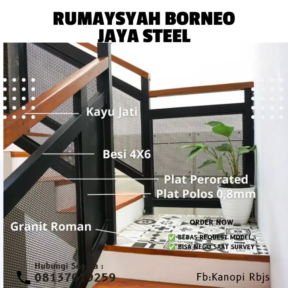 Railing tangga bebas request