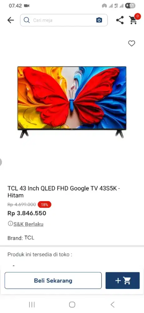 Tcl 43 inch qled fhd google tv 43sk