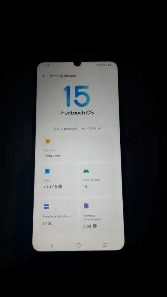 Di jual BU HP vivo Y04s, ram 4/64, mulus no minus, lokasi jakpus