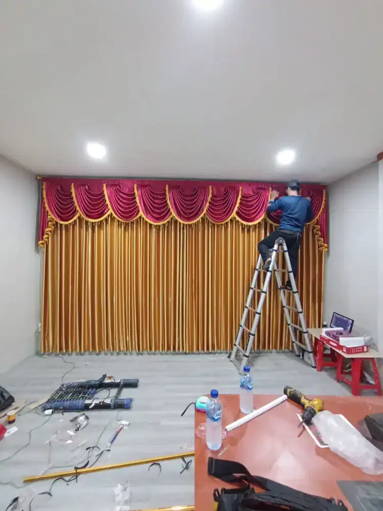 Jual gorden Pasang Hordeng Korden Gordeng Roller Blind Curtain Tirai
