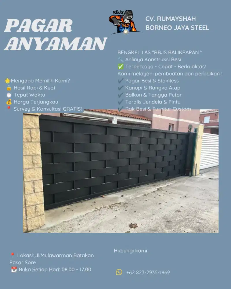 PAGAR PLAT DENGAN MOTIF ANYAMAN