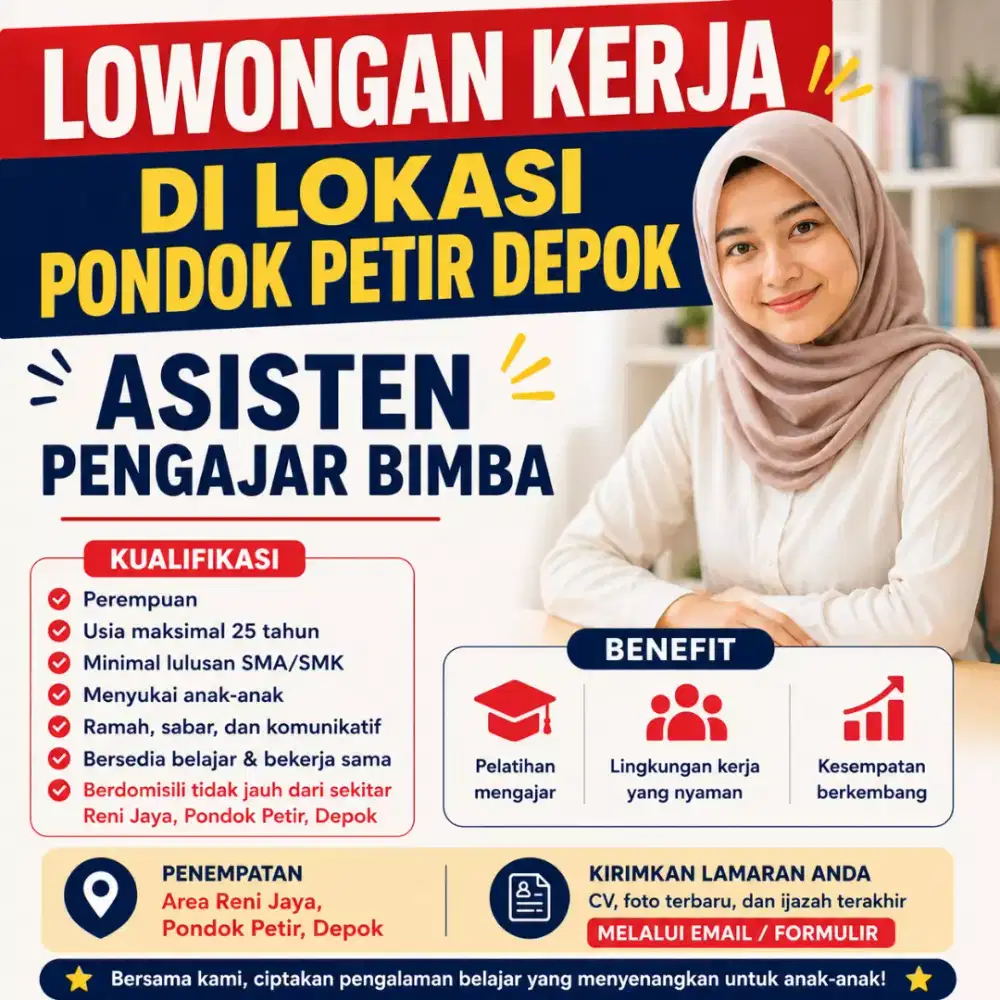 Loker asisten pengajar bimba di pondok petir depok