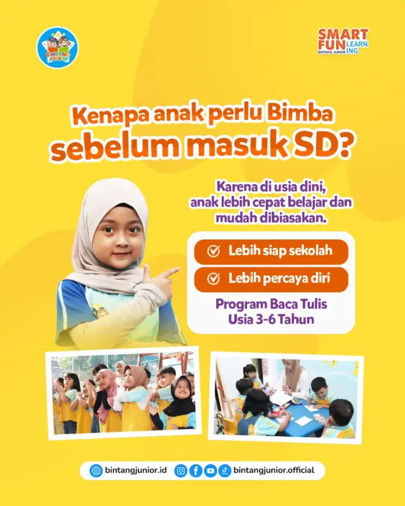 TELAH DIBUKA BIMBINGAN BACA ANAK BINTANG JUNIOR - PONDOK AREN