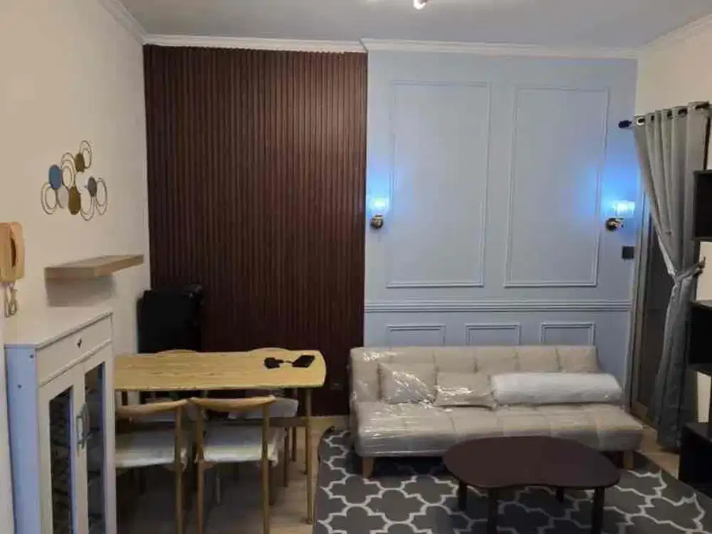 Sewa apartemen baru renovasi gading mediterania residences full furnish 2 kamar bersih