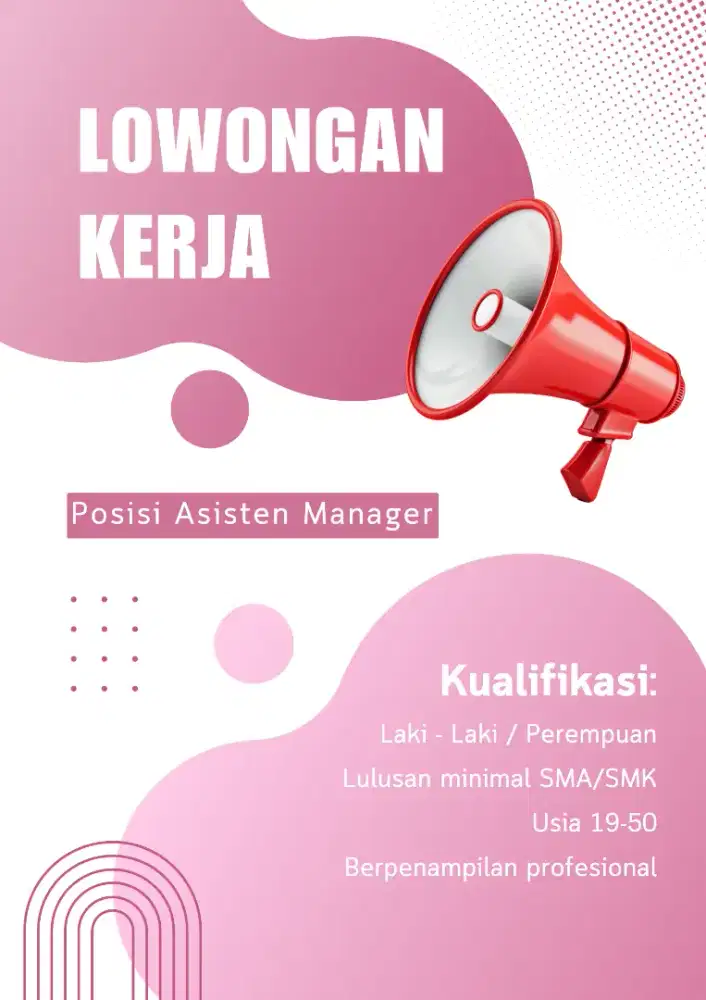 Lowongan Pekerjaan Asisten Manager