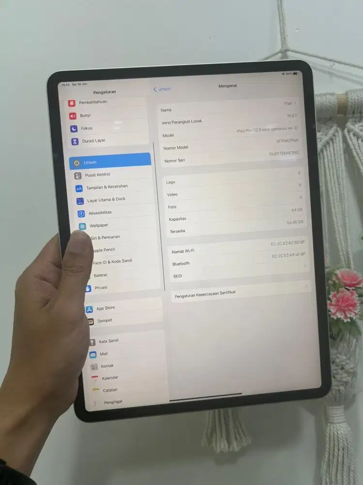 Ipad pro 12,9 inch gen 3 64 gb wifi only