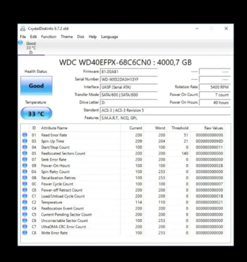 WD Red Plus PC 4TB 3.5 HDD / HD / Harddisc / Harddisc Internal