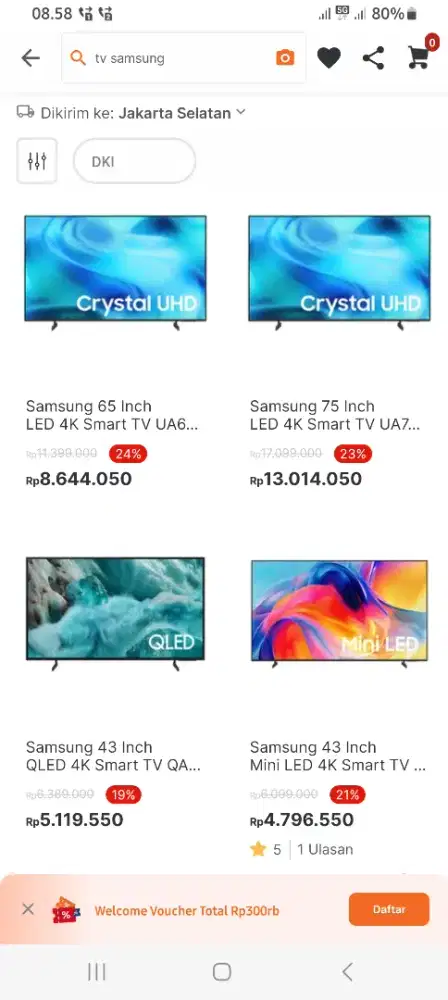Tv samsung 55inch 55u8500F