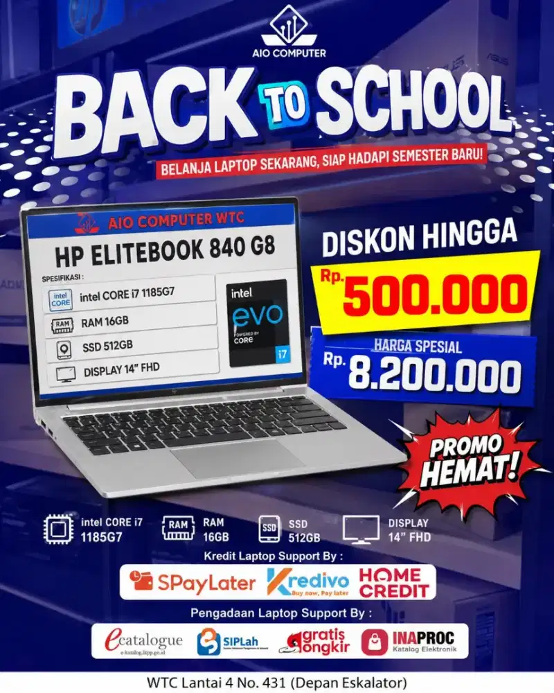HP ELITEBOOK 840 G8 INTL CI7 GEN 11 RAM 16GB SSD 512GB LED 14INCI W11