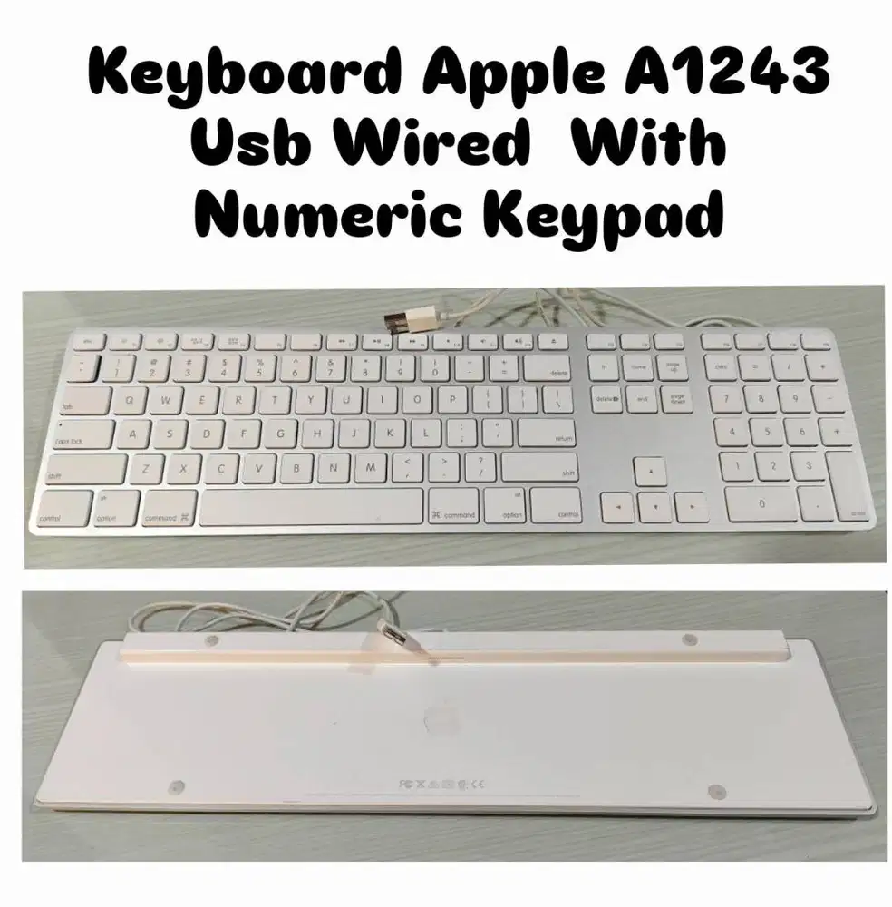 Keyboard Apple A1243 Usb Wired With Numeric Keypad