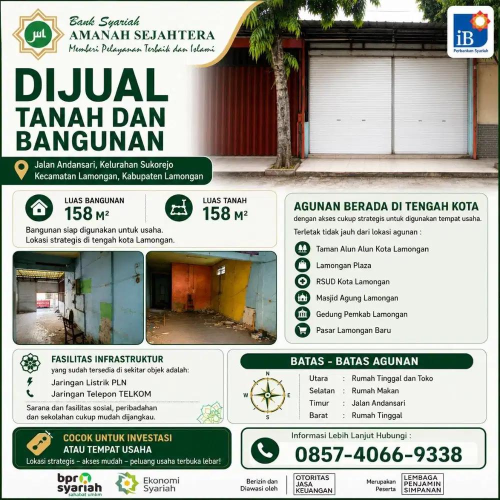 DIJUAL MURAH RUKO LAMONGAN LOKASI STRATEGIS