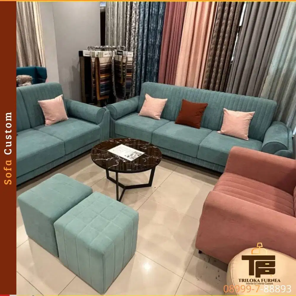 Sofa L Custom untuk Ruang Keluarga