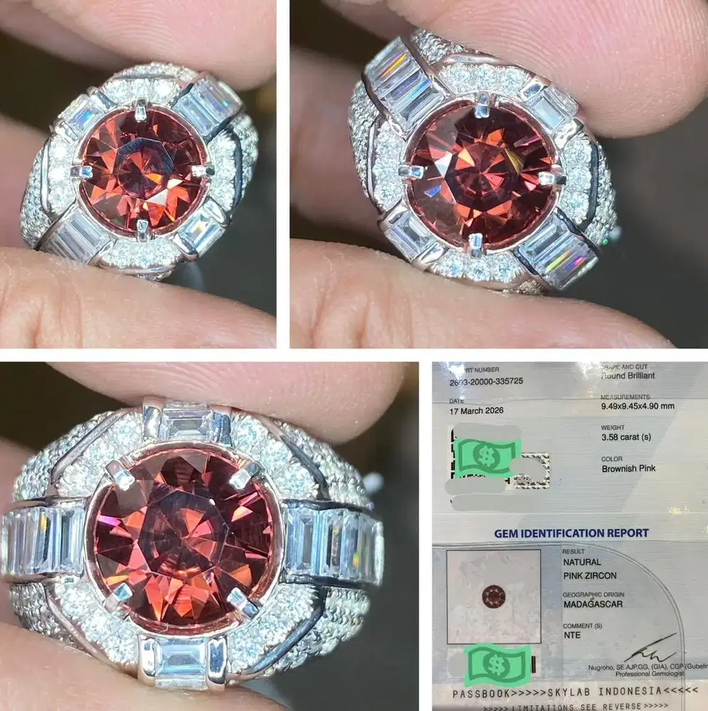 Natural Pink Zircon Brutal Luster Eye Clean NTE