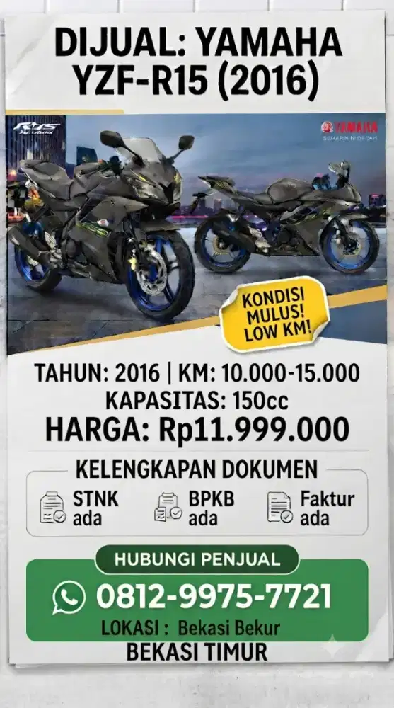 Jual motor cepat BU R15 YAMAHA