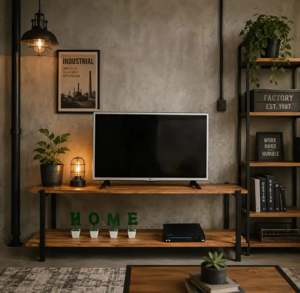 NAKAS TV BARU INDUSTRIAL MINIMALIS AWET KUALITAS PREMIUM 
HARGA 449 rb