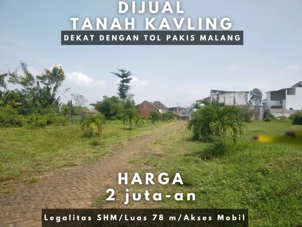 3 Menit Exit Tol Pakis Malang Harga Tanah Malang SHM Cocok Dibangun Rumah