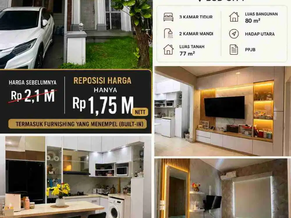 RUMAH CANTIK RAPIH GREENWICH BSD CITY MURAH TURUN HARGA