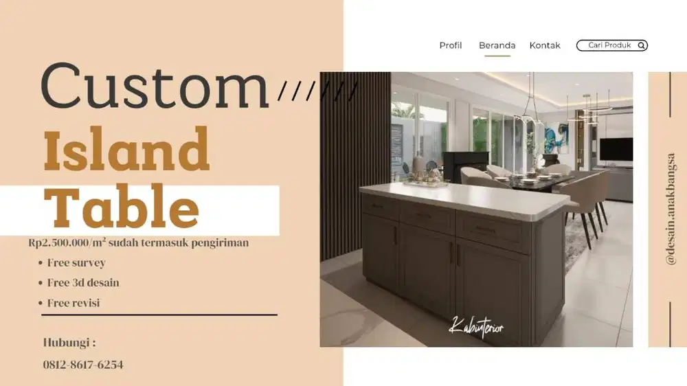 CUSTOM ISLAND TABLE MINIMALIST