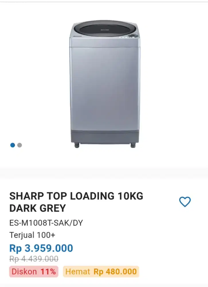 M cuci sharp 10kg promo spesial elektronik city mall Boemi Kedaton