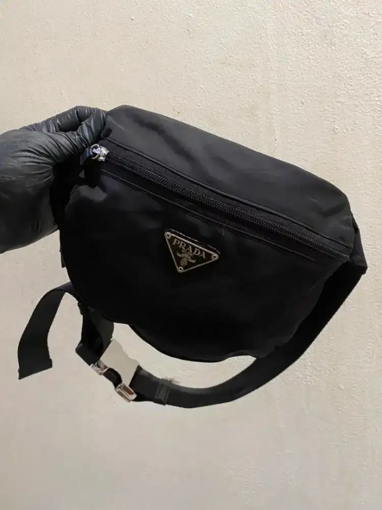 Waistbag prada black nylon original sale net price