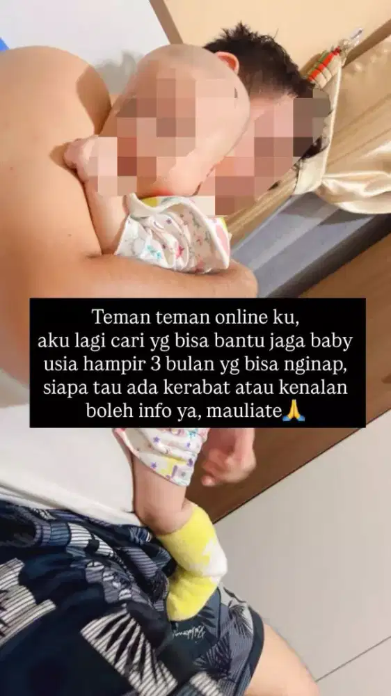 ART menginap untuk momong bayi usia 3 bulan lebih