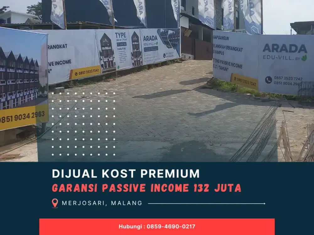 Passive Income Ratusan Juta Setahun Jual kost Malang Row Jalan 6 Meter 4 Menit Kampus UIN Malang