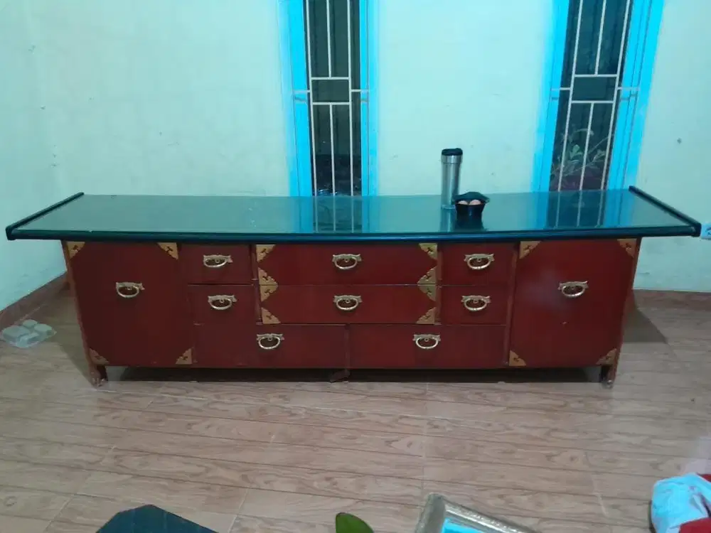Buffet TV / Credenza Klasik Oriental Mewah Kayu Solid - Mulus Bgt