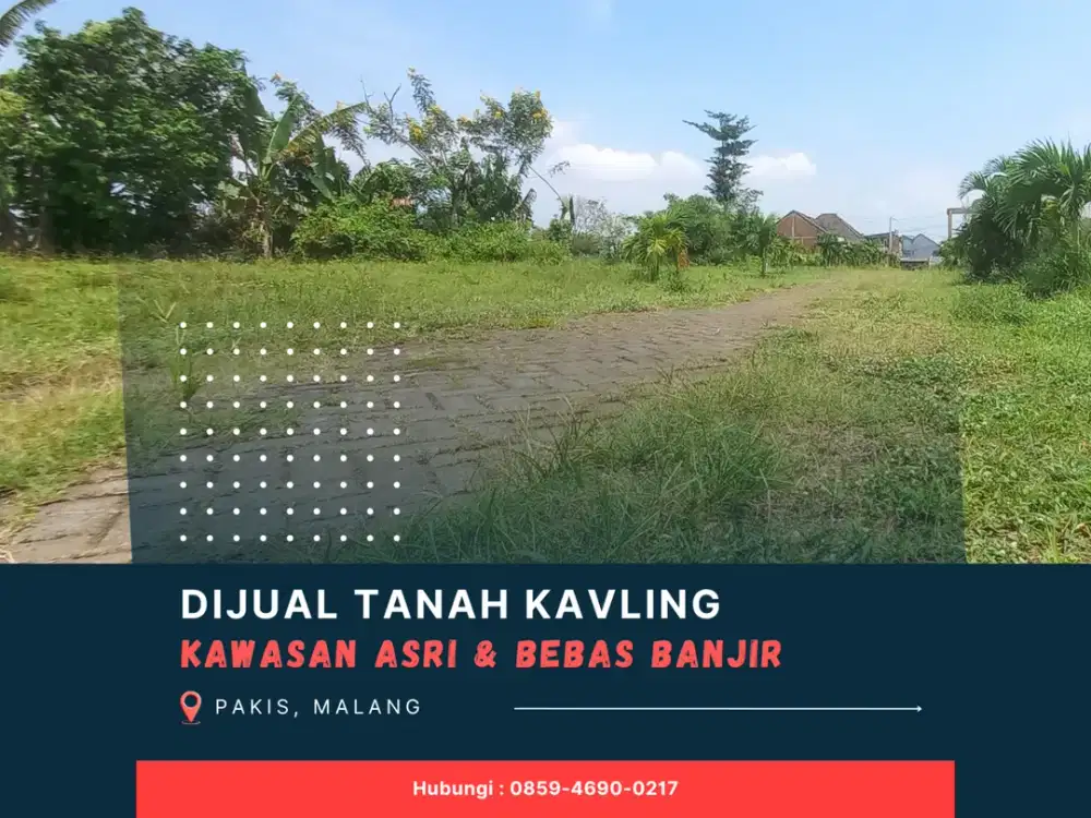 Cocok Bangun Rumah Tanah Malang 3 Menit Gerbang Tol Pakis Malang SHM Split