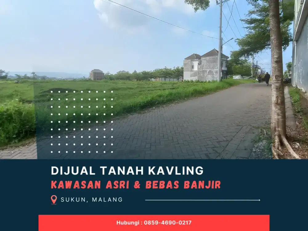 Row Jalan 6 Meter Cocok Dibangun Rumah Tanah Malang 5 Menit Kampus UNMER Malang